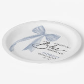 Bow etwas Blau, bevor ich Bow Brautparty Pappteller (Schrägansicht)