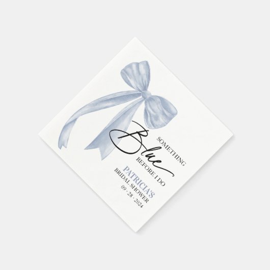 Bow etwas Blau, bevor ich Bow Brautparty Serviette (Ecke)
