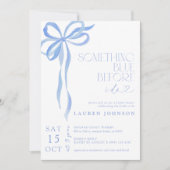 Bow etwas Blau, bevor ich Brautparty mache Einladung (Vorderseite)