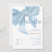 Bow Etwas Blue Dusty Minimalistisches Brautparty Einladung (Vorderseite)
