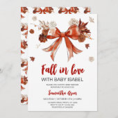 Bow Fall in Liebe mit Baby-Dusche Einladung (Vorne/Hinten)