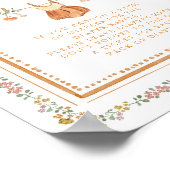 Bow Fall in Love Baby Shower Diaper Raffle Sign Poster (Ecke)