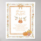 Bow Fall in Love Baby Shower Windel-Raffel-Schild Poster (Vorne)