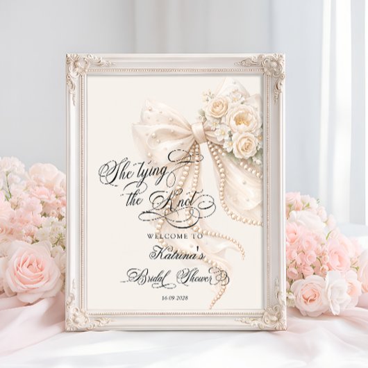 Bow Floral Bridal Shower Welcome Poster