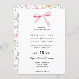 Bow floral elegante trendy Wedding Einladung