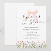 Bow Floral Love in Bloom Bridal Shower Einladung (Vorne/Hinten)