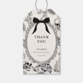 Bow Floral Skull RIP Twenties 30th Birthday Party Geschenkanhänger (Vorderseite)
