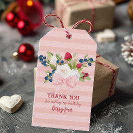 Bow floral Strawberry Birthday Berry First Fevor Geschenkanhänger