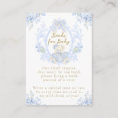 Bow Floral Teddy Bear Toile Boy Babydusche Buch Begleitkarte (Vorderseite)