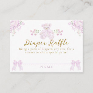 Bow Floral Teddy Bear Toile Girl Duft Winzer Begleitkarte