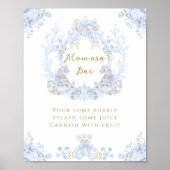 Bow Floral Teddy Bear Wappen Boy Baby Dusche Bar Poster (Vorne)