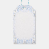 Bow Floral Wappen Rustic Blue Boy Baby Dusche Geschenkanhänger (Rückseite)