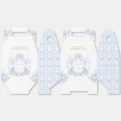 Bow Floral Wappen Rustic Blue Boy Baby Dusche Geschenkschachtel (Ungeklappt)