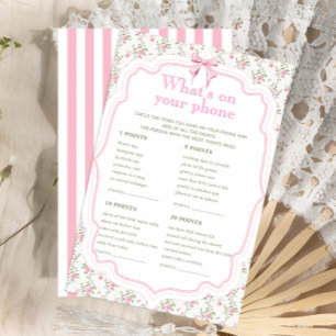 Bow Floral Was ist auf Ihrer Handy Bridal Game Car