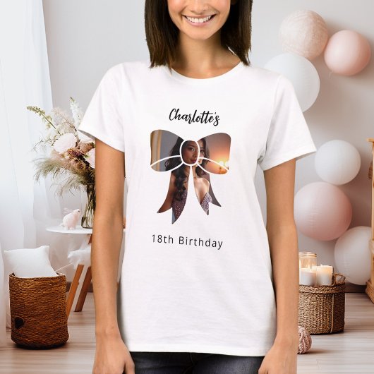 Bow Foto Birthday T-Shirt