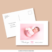 Bow Foto Script Girl Babydusche Vielen Dank Postkarte