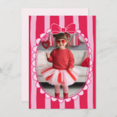 Bow Frame Kid Photo Valentine Card, Child School Mitteilungskarte (Vorne/Hinten)