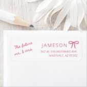 Bow Future Mr and Mrs Wedding Return Address Label (Insitu)