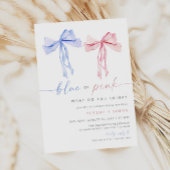 Bow Gender Offenlegung Einladung Blue Pink Coquett
