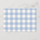 Bow Gingham French Teddy Bear Diapper Raffle Begleitkarte (Rückseite)