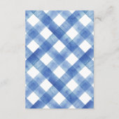Bow Gingham French Teddy Bear Diapper Raffle Begleitkarte (Rückseite)
