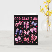 Bow God Say I Am Christian Girl Teen Women Bible V Karte (Gelbe Blume)