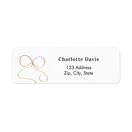 Bow Gold einfache Rücksendeadresse (Vorne)