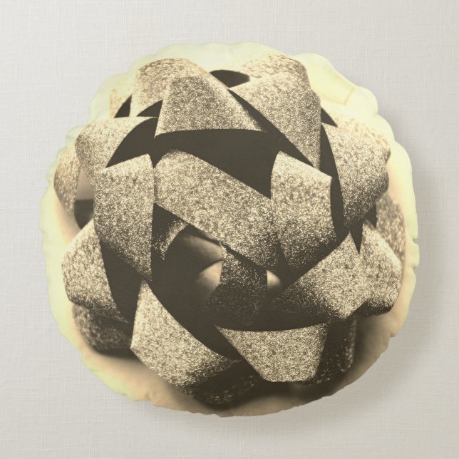 Bow Gold, Party Rundes Kissen (Vorderseite)