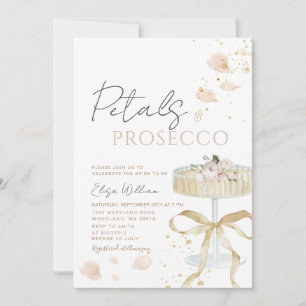 Bow Gold Petals und Prosecco Brautparty Einladung