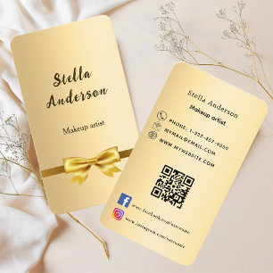 Bow Gold Qr Code Social Media Visitenkarte