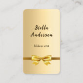 Bow Gold Qr Code Social Media Visitenkarte (Vorderseite)