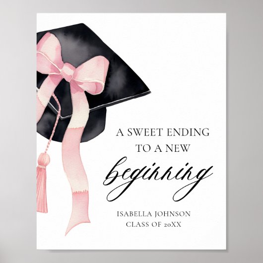 Bow Grad Party ein Süß, der zu einem neuen Anfang  Poster (Vorne)