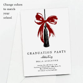 Bow Graduation Invitation Girl High School College Einladung