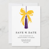 Bow Graduation Save the Date High School College Einladung (Vorderseite)