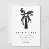 Bow Graduation Save the Date High School College Einladung (Vorderseite)