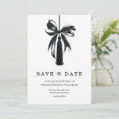 Bow Graduation Save the Date High School College Einladung (Stehend Vorderseite)