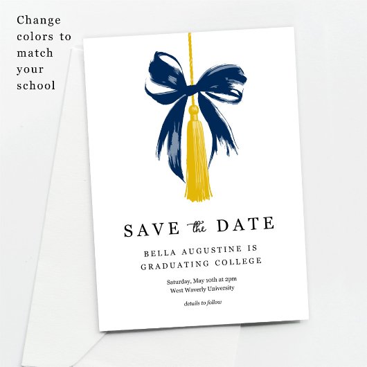 Bow Graduation Save the Date High School College Einladung