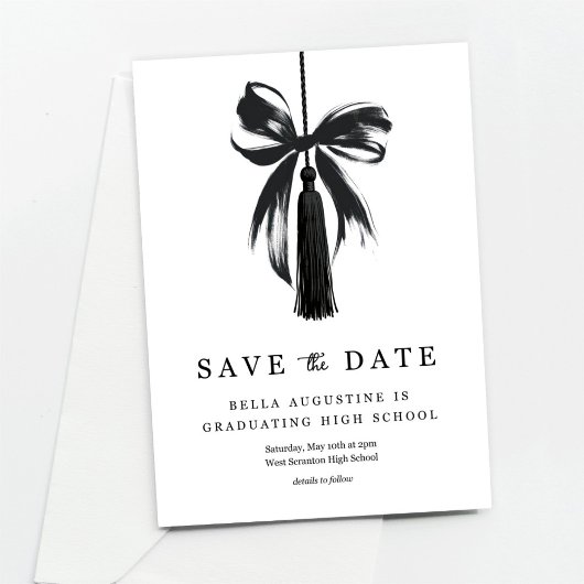 Bow Graduation Save the Date High School College Einladung