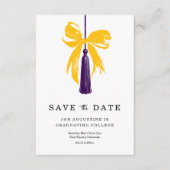Bow Graduation Save the Date Insert Card Dankeskarte (Vorderseite)