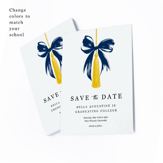 Bow Graduation Save the Date Insert Card Dankeskarte