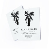 Bow Graduation Save the Date Insert Card Dankeskarte