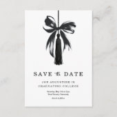 Bow Graduation Save the Date Insert Card Dankeskarte (Vorderseite)