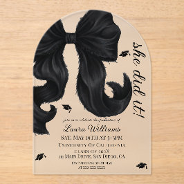 Bow Graduation She Did It  Acryleinladungen