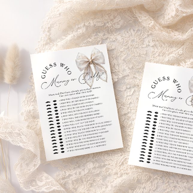 Bow Guess Who Mommy or Daddy Baby Shower Game (Von Creator hochgeladen)