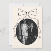 Bow Hand Drawn Wedding Save the Date Foto Einladung (Rückseite)