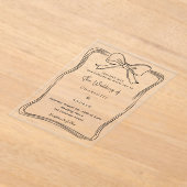 Bow Hand gezeichnete schwarze Hochzeit Acryleinladungen (Ablage )