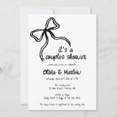 Bow Hand illustrierte Dusche Einladung (Vorderseite)