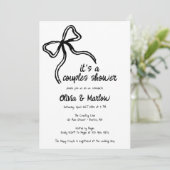 Bow Hand illustrierte Dusche Einladung (Stehend Vorderseite)