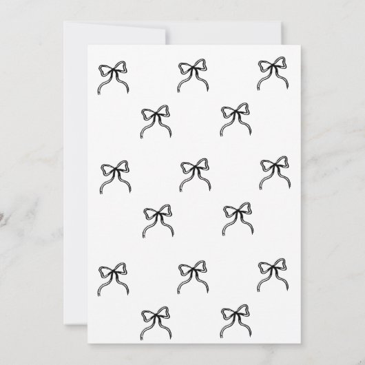 Bow Hand illustrierte Dusche Einladung (Rückseite)