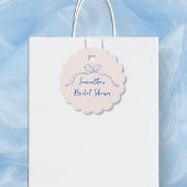 Bow Hand zeichnete etwas blaues Brautparty Geschenkanhänger